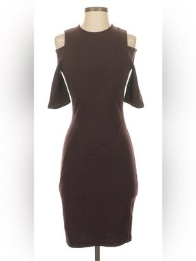 Kimberly Ovitz Cold-Shoulder Sheath Dress in Brown Size Small